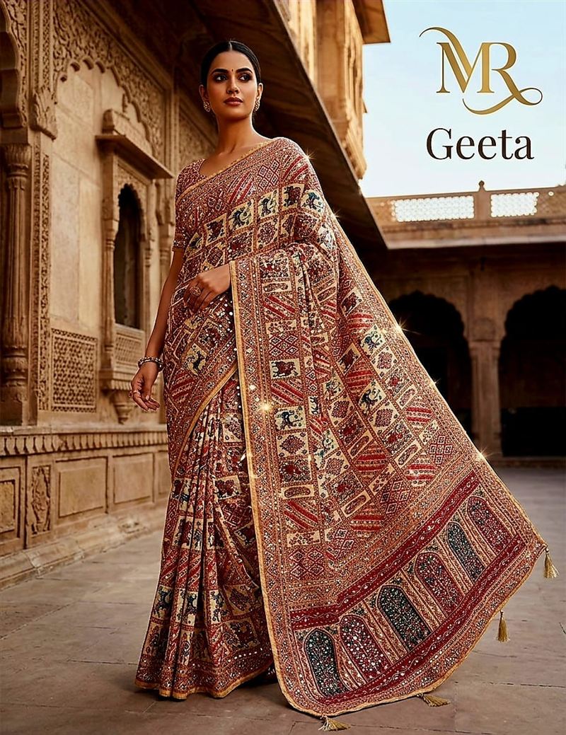 Fancy pattern saree in hero section